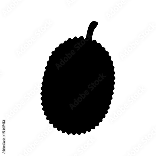 Silhouette of a jackfruit, revealing its unique and rough textured exterior