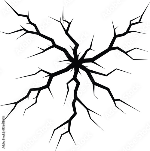 Abstract lightning crack fractal texture