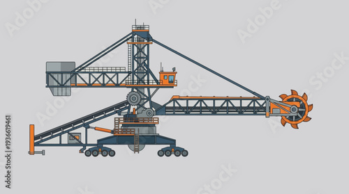 Bucket wheel excavator, mining machine, industrial equipment, digger, heavy machinery