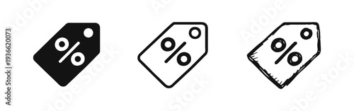 Discount price tag icon set. Sale, special offer, and promotion symbol.