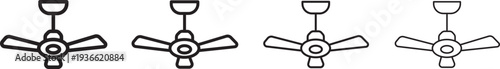 Ceiling fan icon. Universal Cooling Symbols. Product catalog design.