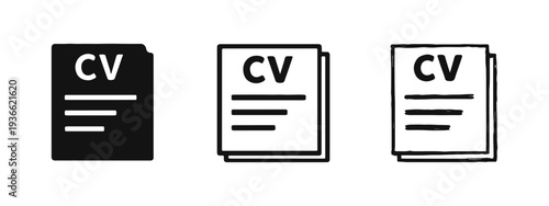 Stack of CVs or multiple job applications icon set, representing recruitment documents.