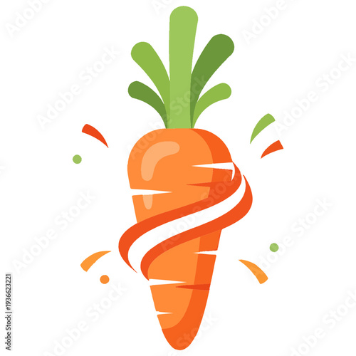 Vibrant Carrot Juice or Healthy Food Logo Icon