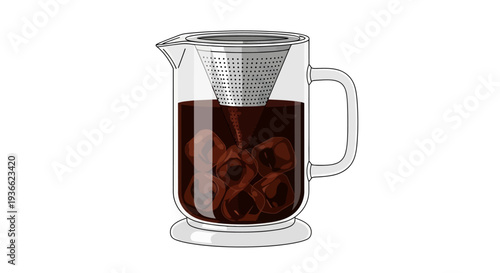 Glass Coffee Maker with Coffee.