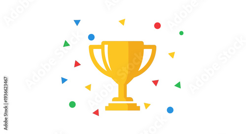 Golden Trophy Icon Celebration.