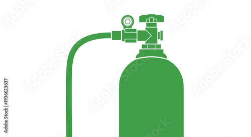 Green Oxygen Tank Illustration.