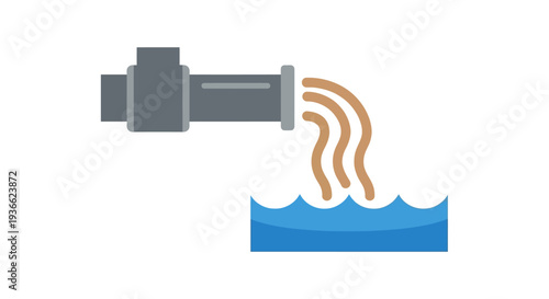 Industrial Pipe Water Discharge.