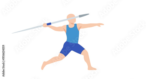 Man Throwing Javelin Athlete.
