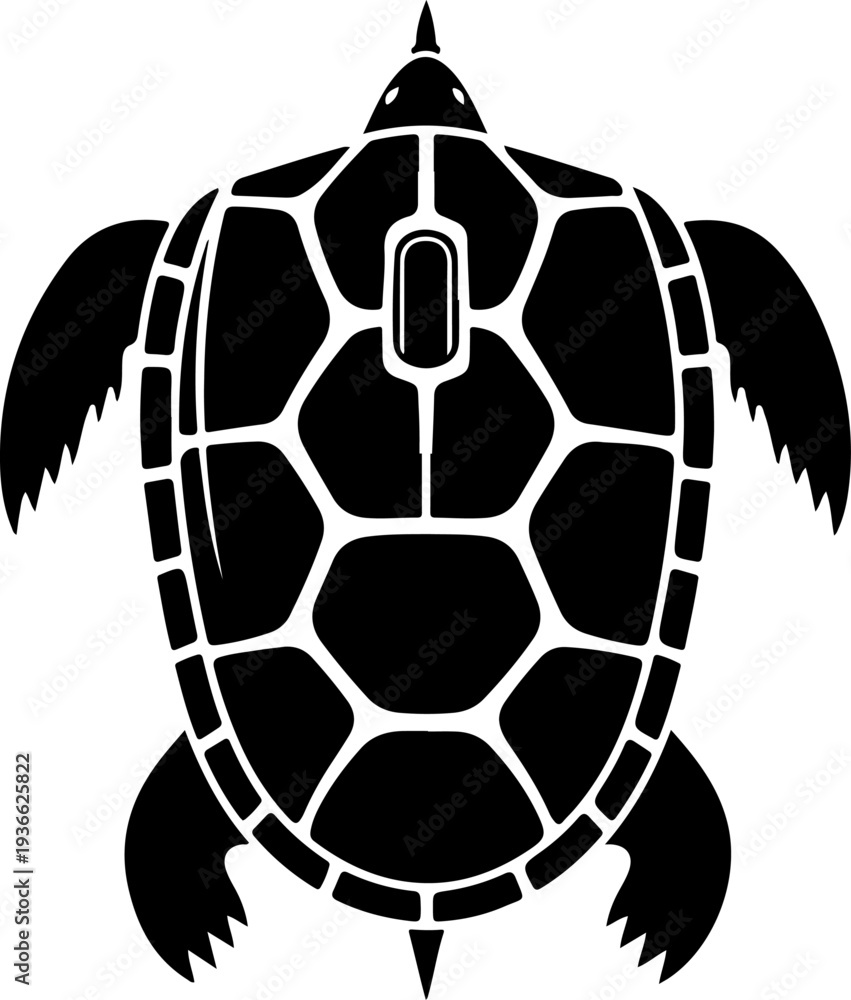 Obraz premium Computer Mouse Shaped Like Turtle Shell Vector Art