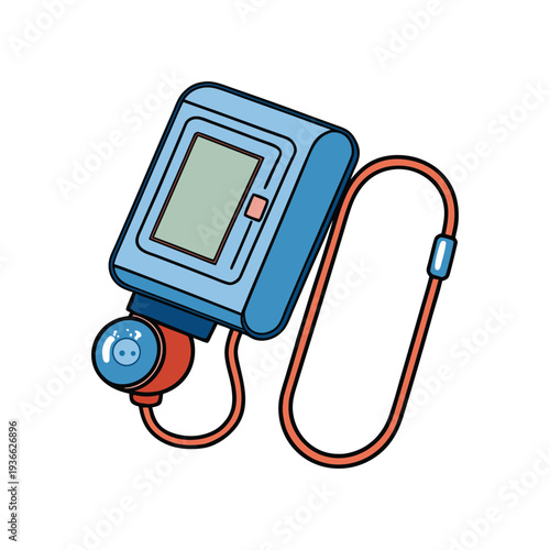 Medical device measuring heart rate and blood pressure healthcare concept