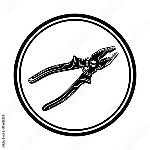 Pliers Tool in Circular Icon Design.