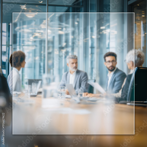 Wallpaper Mural Blurred corporate meeting presentation with a white overlay Torontodigital.ca