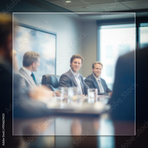 Wallpaper Mural Blurred corporate meeting presentation with a white overlay Torontodigital.ca