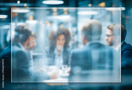 Wallpaper Mural Blurred corporate meeting presentation with a white overlay Torontodigital.ca