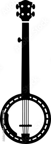Banjo silhouette vector illustration