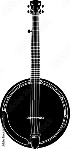 Banjo silhouette vector illustration