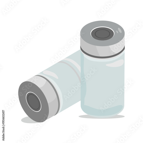 3D Isometric illustration of The vaccine is stored in a vial isolated on white background.
