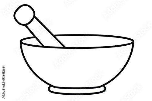 Mortar and Pestle, Grinding Bowl and Tool Icon