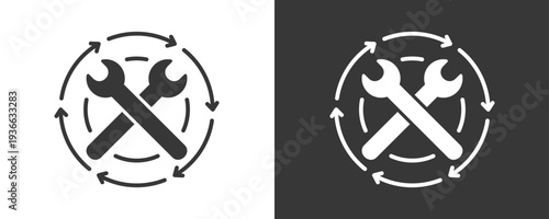 Maintenance Icon Set Vector Collection Isolated In Black And White