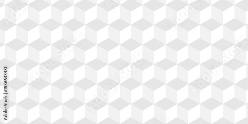 Vector structure box minimal white abstract cube. paper square wall texture. geometric tile hexagon mosaic wall grid wallpaper. minimal geometric block cube isometric mosaic background.