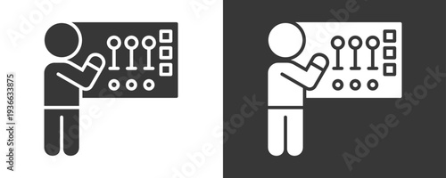 Operator Icon Set Vector Collection Isolated In Black And White