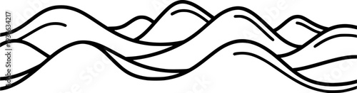 smooth continuous curve hill landscape for web and graphic design