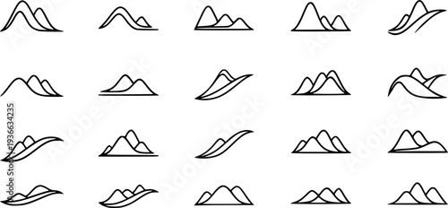 smooth continuous curve hill landscape for web and graphic design