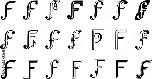 Diverse styles of f holes: modern music design elements