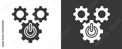 Power Control Icon Set Vector Collection Isolated In Black And White