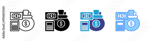 Cost Saving icon set multiple style collection
