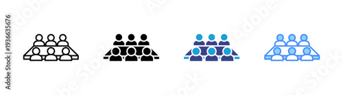 Coworking Space icon set multiple style collection