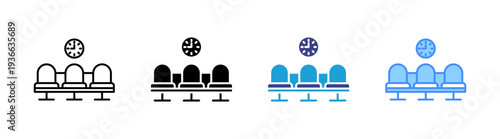 Waiting Area icon set multiple style collection