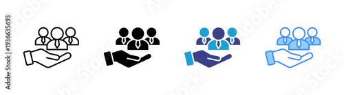 Employee icon set multiple style collection