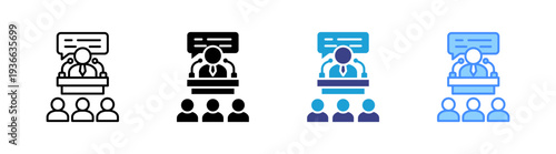 Conference icon set multiple style collection