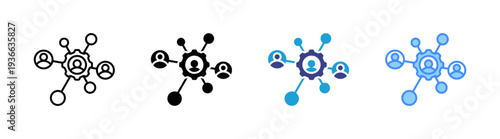 Networking icon set multiple style collection