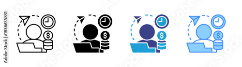 Freelancer icon set multiple style collection