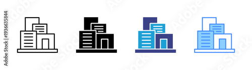 Company icon set multiple style collection