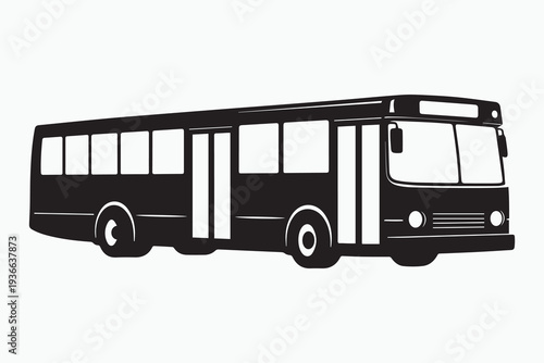 Abstract modern bus silhouette illustration.	