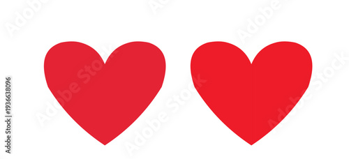 Two red hearts symbolizing love and affection