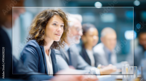 Wallpaper Mural Blurred corporate meeting presentation with a white overlay Torontodigital.ca