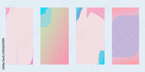 Abstract vertical panels with soft pastel color gradients and textures