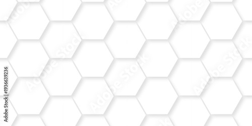 White abstract hexagonal paper background. Luxury White grid Pattern. Futuristic emboss honeycomb mosaic white background. geometric mesh cell texture. modern futuristic wallpaper.