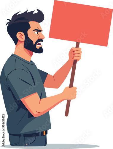 uomo che protesta manifestazione riunione politica azione vettoriale