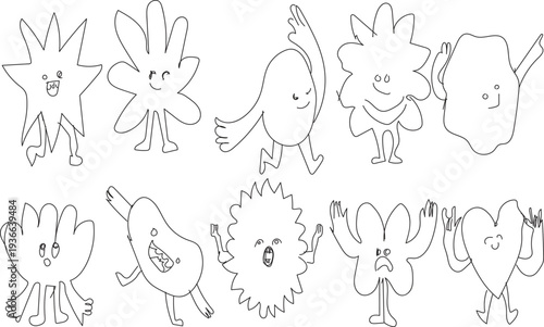 hand drawn sketch of animals in a whait bagrund