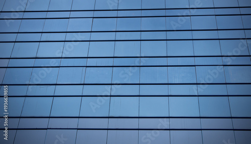 Modern blue color high rise window glass texture