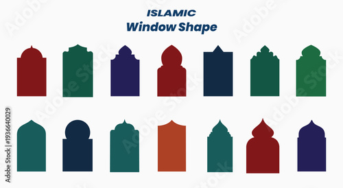 Islamic door and window vector collection. mosque gates and window frame. Perfect for Eid, Ramadan, Diwali, and festive invitations