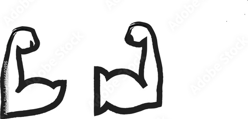 Two stylized thumbs up or letter b and h