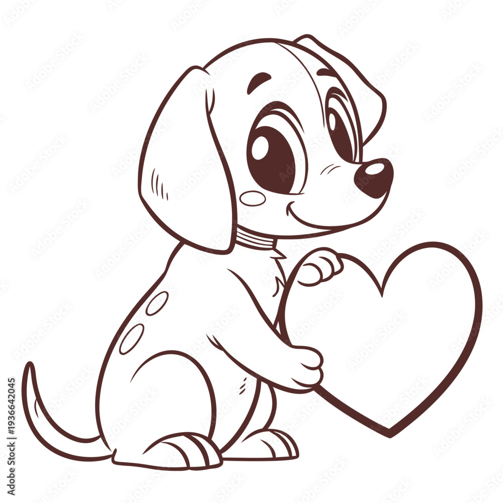 Fototapeta premium Puppy Holding Small Heart 1