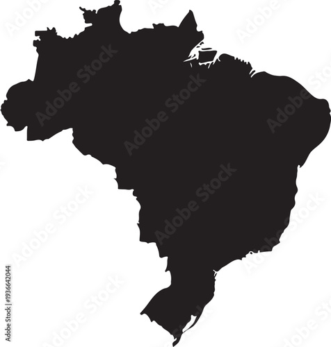 Brazil map in gray on a white background