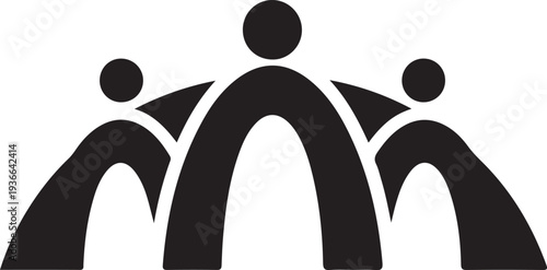 bridge people family together human unity logo vector icon